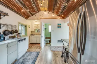 ADU looking toward kitchen and bath from Living room. Eclectic Therapy! Feel Good Design