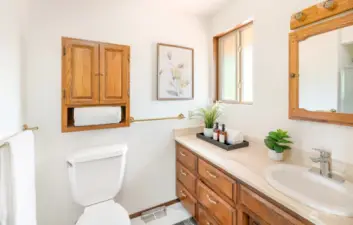 Bathroom attached to primary bedroom