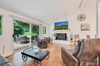 Natural gas fireplace.