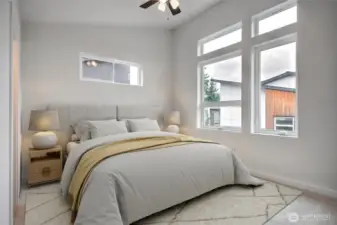Upper Floor Primary Bedroom. Virtually Staged.