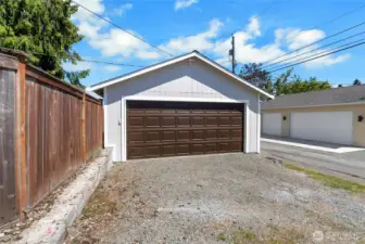 Double car garage on the back alley with TONS of built-in storage