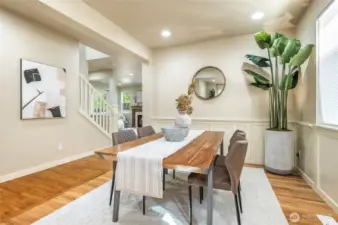 Formal dining room can accommodate large or small groups.