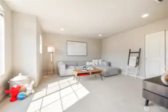 Upstairs rec/media/game room with versatile options.