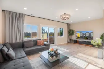 The living space with entertainment in mind.