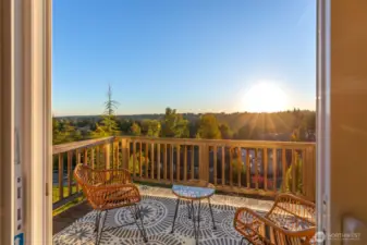 West facing deck with mesmerizing sunsets.