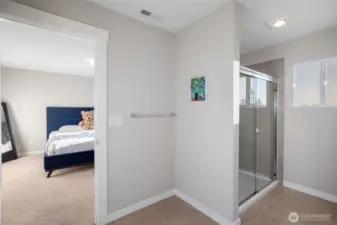 Large primary shower.