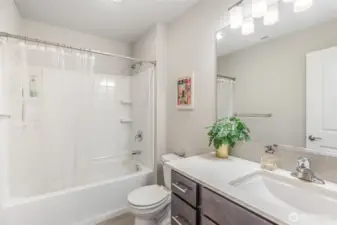 Upper floor guest bathroom.