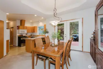 Looking from dining room into kitchen
