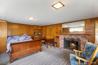 Large family room with fireplace