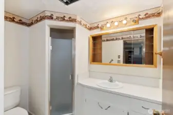 downstairs 3/4 bathroom