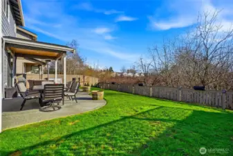 No neighbors in site back here. The large protected green space allows for privacy and peace.