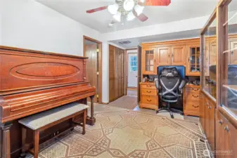 Bonus room created from the converted third garage bay, ideal for office, music or hobbies.