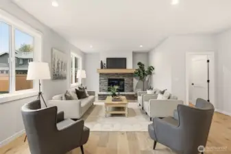 cozy greatroom with fireplace