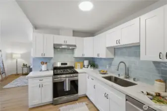 Kitchen with ample cabinetry and functional design