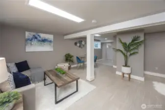 Fully finished basement includes 3/4 bathroom & laundry room.