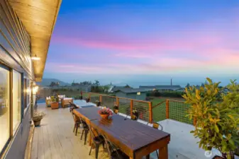Your large deck ready for entertaining! View of the water and Whidbey Island