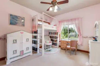Each bedroom offers walk in closets & high ceiling fans.