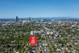 Aerial View - Walking Distance To Restaurants + Coffee + Transit Lines + Other Shopping.
