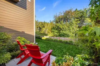 Enjoy peace and privacy from this backyard perch facing East.