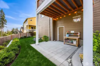 The practical covered patio provides endless options for outdoor enjoyment....Hot tub, outdoor kitchen or ping pong perhaps?