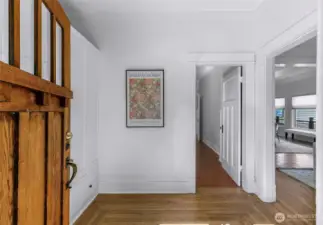 Large entryway with built in closet