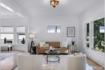 Bright rooms with large windows