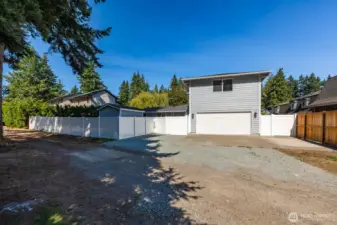 2 car garage accessed from back of house through alley