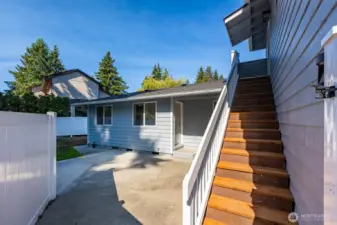 Stairs to studio apartment