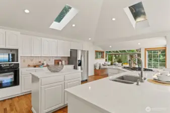 Center island, plus breakfast bar.
