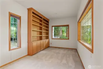 Lower level Den with custom built-ins.