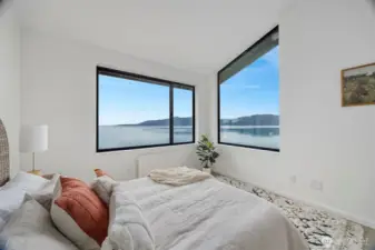 The 2nd bedroom also offers views from 2 sides with views of Mt Baker on a clear day