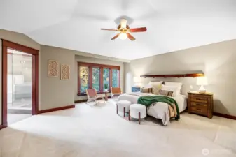 Primary suite with walk in closet.