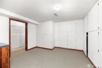 Downstairs storage room.