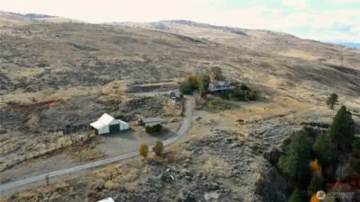 Property drone view from northeast.