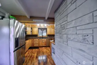 Looking from dining area into kitchen.