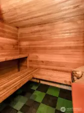 Enjoy all the benefits of the hot sauna.