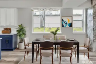 Spacious dining area on the main level