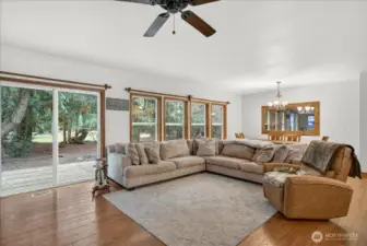 Unit A - Living room and dining room open space with access to the backyard and territorial views.