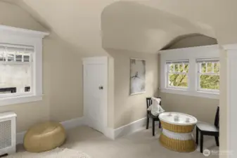 Bedroom 3 has a sweet window nook.