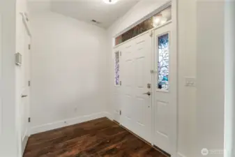 Inviting foyer with a convenient closet for extra storage