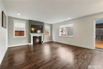 Dining area leading into the spacious living room