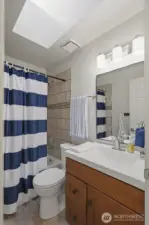 Full main bathroom on the upper level of the home.