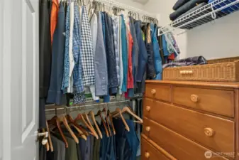 Second walk-in closet in primary bedroom.
