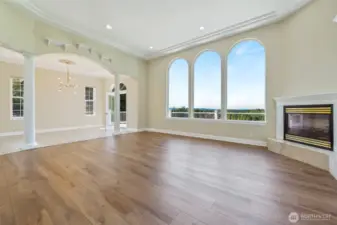 12' ceilings, an wall of windows and views for miles!