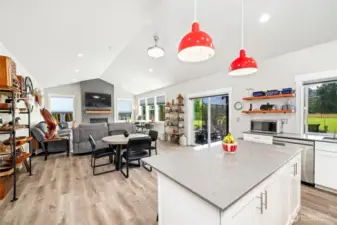 kitchen facing living room