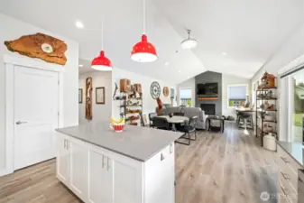 kitchen facing living room