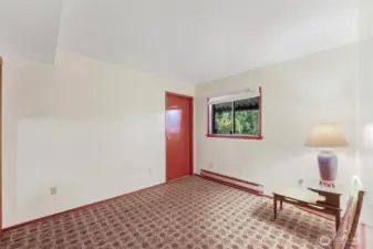 Lower level office with access to the garage.