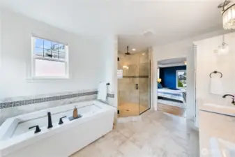 Large walk-in shower and soaking tub just to make this space even more special.