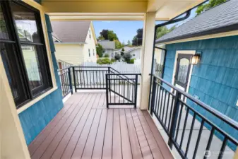 Very nice covered back porch.