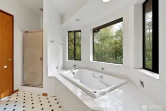Private Primary en Suite has both a shower and bathtub.
